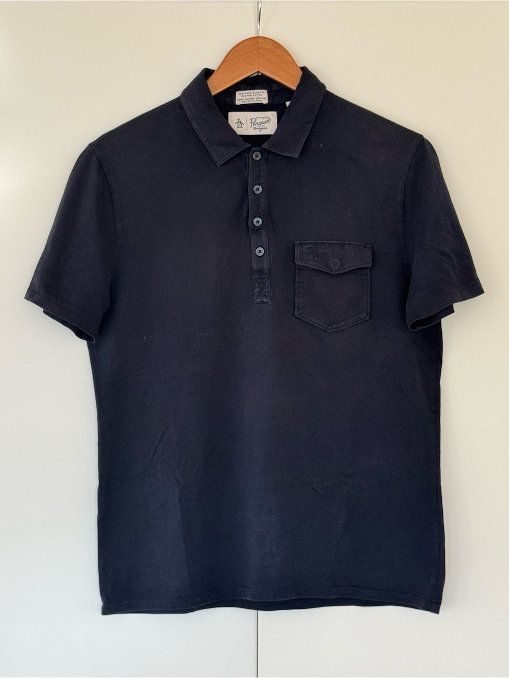 Original Penguin Heritage Slim Fit Polo – Navy (Size M)